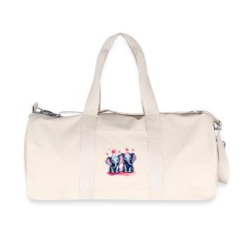 Pastellelefanten mit Blumen - Recycelte Canvas-Sporttasche von Stanley/Stella - Naturweiß - Vorne