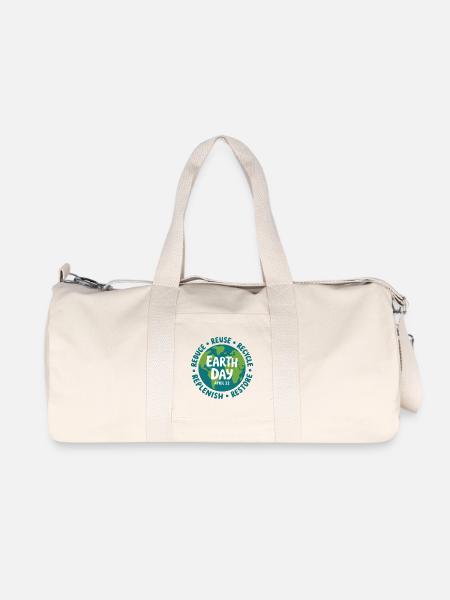 Earth Day Emblem: Reduce Reuse Recycle - Recycled Canvas Sports Bag by Stanley/Stella - natural