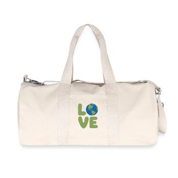 Earth Love Globe Logo - Sac de sport en toile recyclée Stanley/Stella - blanc naturel - Devant
