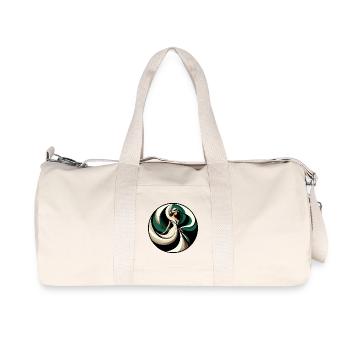 Tanzende grüne Wirbelwirbel-Aura - Recycelte Canvas-Sporttasche von Stanley/Stella - Naturweiß - Vorne