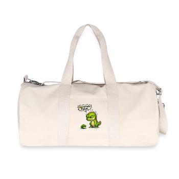 Lustiger Spruch Outfit Statement Motiv - Recycelte Canvas-Sporttasche von Stanley/Stella - Naturweiß - Vorne