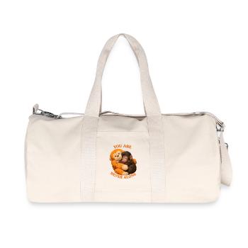 Baby Monkey Punch with Plush You're Never Alone - Recycled Canvas Sports Bag by Stanley/Stella - natural - Front