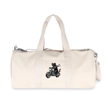 Panthère noire à moto avec des lunettes de soleil - Sac de sport en toile recyclée Stanley/Stella - blanc naturel - Devant