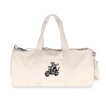 Big cat on motorcycle - Recycled Canvas Sports Bag by Stanley/Stella - natural - Front