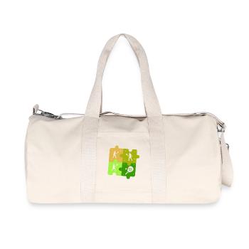 Padel Tennis Puzzle Sportsman Outfit - Recycled Canvas Sports Bag by Stanley/Stella - natural - Front