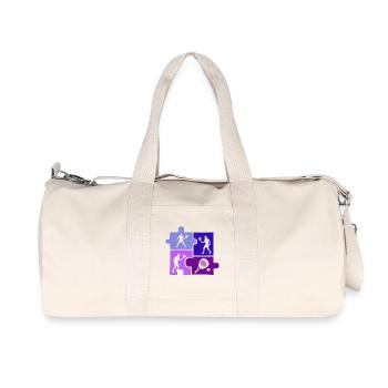 Padel Tennis Puzzle Sportsman Outfit - Recycled Canvas Sports Bag by Stanley/Stella - natural - Front