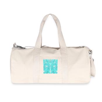 Ornement de symétrie turquoise - Sac de sport en toile recyclée Stanley/Stella - blanc naturel - Devant