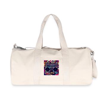 Boombox Graffiti Neon Retro - Recycled Canvas Sports Bag by Stanley/Stella - natural - Front