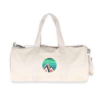 Montagnes en cercle turquoise - Sac de sport en toile recyclée Stanley/Stella - blanc naturel - Devant