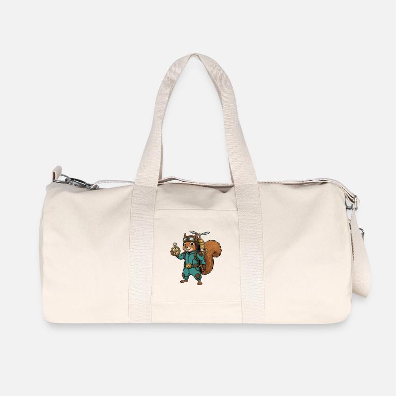 Écureuil Steampunk Aviateur Jetpack Boussole - Sac de sport en toile recyclée Stanley/Stella - blanc naturel