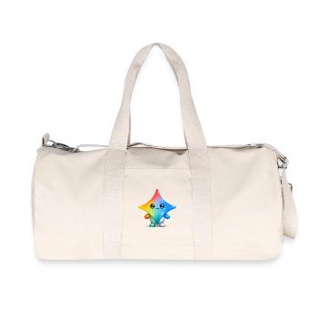 Cute Gemini Star Mascot Sticker - Recycled Canvas Sports Bag by Stanley/Stella - natural - Front