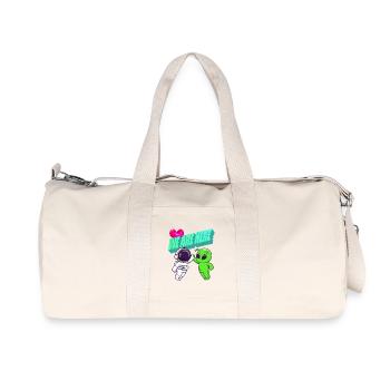 We Are Here - Alien Cartoon Series - Recycled Canvas Sports Bag by Stanley/Stella - natural - Front