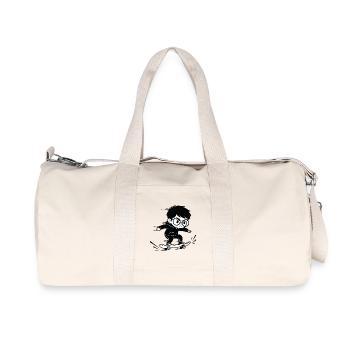 Kids Skateboard Hoodie Black White - Recycled Canvas Sports Bag by Stanley/Stella - natural - Front