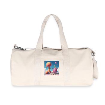 Pastel Planet Friends - Recycled Canvas Sports Bag by Stanley/Stella - natural - Front