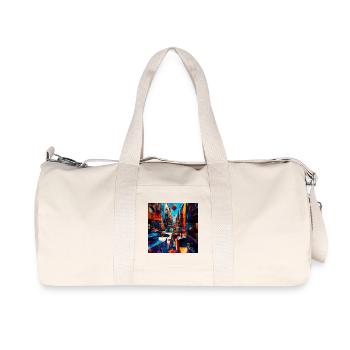 Colorful Street Maze with Balloons - Recycled Canvas Sports Bag by Stanley/Stella - natural - Front