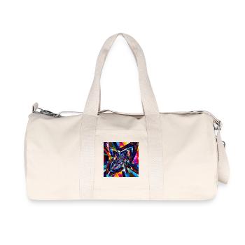 Kaleidoskopischer Wirbel - Recycelte Canvas-Sporttasche von Stanley/Stella - Naturweiß - Vorne