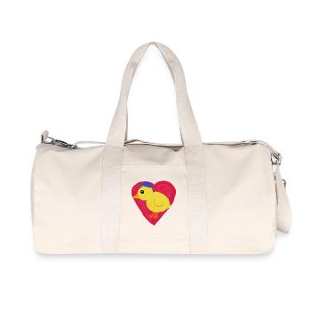 Chick in heart motif child Easter children - Recycled Canvas Sports Bag by Stanley/Stella - natural - Front