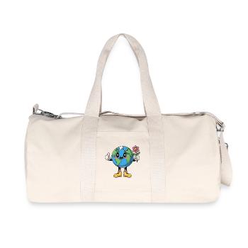 Smiling Planet Earth T-Shirt-Geschenke - Recycelte Canvas-Sporttasche von Stanley/Stella - Naturweiß - Vorne