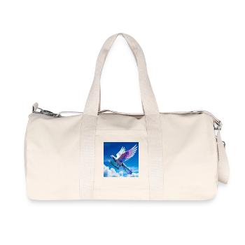 Bunte Taube mit Regenbogenflügeln - Recycelte Canvas-Sporttasche von Stanley/Stella - Naturweiß - Vorne