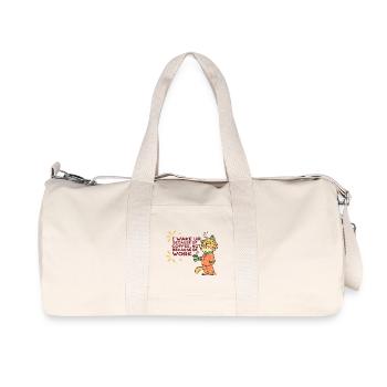Funny cat coffee before work - Recycled Canvas Sports Bag by Stanley/Stella - natural - Front