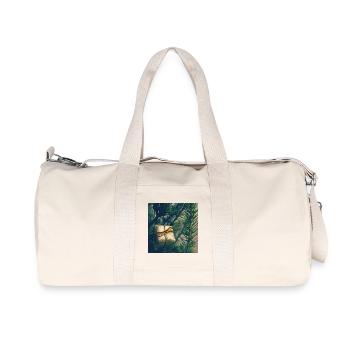 Présent doré sur branches de pin - Sac de sport en toile recyclée Stanley/Stella - blanc naturel - Devant