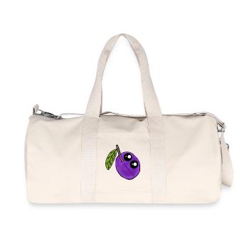 Pflaume Kawaii Pflaumen Obst Frucht - Recycelte Canvas-Sporttasche von Stanley/Stella - Naturweiß - Vorne
