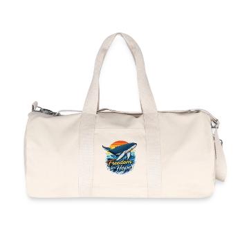 Freedom for Hope - Whale Sundowner - Recycled Canvas Sports Bag by Stanley/Stella - natural - Front