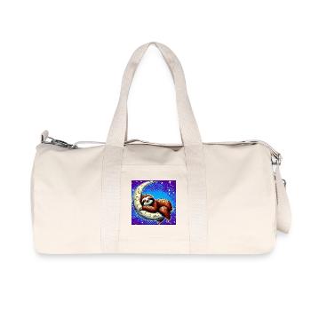 Sloth sleeps on the Moon - Recycled Canvas Sports Bag by Stanley/Stella - natural - Front