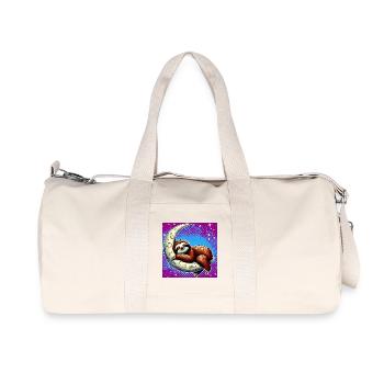 Sloth sleeps on the Moon - Recycled Canvas Sports Bag by Stanley/Stella - natural - Front