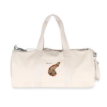 Barcelona im Farbwirbel - Recycelte Canvas-Sporttasche von Stanley/Stella - Naturweiß - Vorne