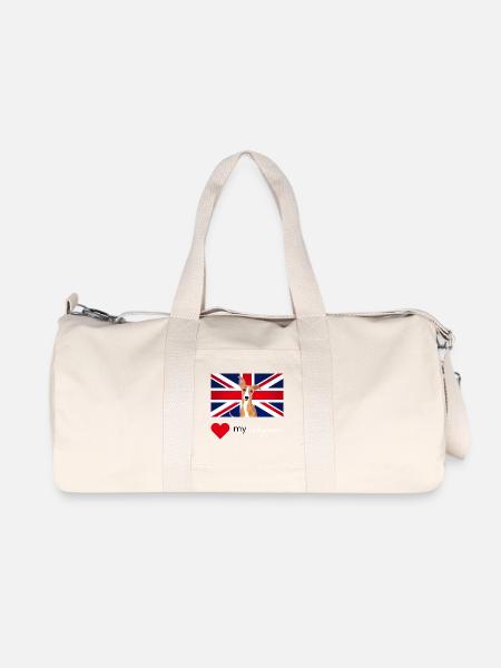LUVMYWHIPPET (Texte blanc, Vibrant) - Sac de sport en toile recyclée Stanley/Stella - blanc naturel