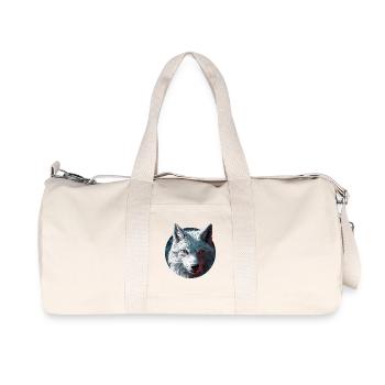 Wolf-Design - Recycelte Canvas-Sporttasche von Stanley/Stella - Naturweiß - Vorne
