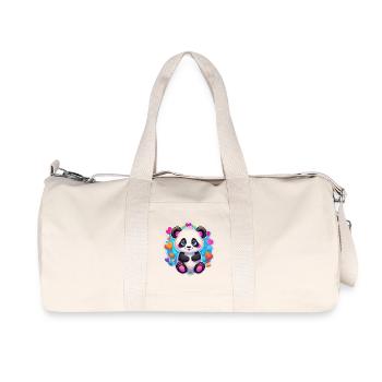 Panda Coeur Arc-en-Ciel - Sac de sport en toile recyclée Stanley/Stella - blanc naturel - Devant