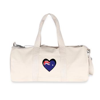 Black Aussie Heart – Bold Modern Australia - Sac de sport en toile recyclée Stanley/Stella - blanc naturel - Devant