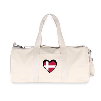 Danmark Sort Hjerte – Kærlighed til Danmark - Sac de sport en toile recyclée Stanley/Stella - blanc naturel - Devant