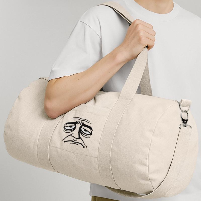 Grumpy sad disappointed face funny Recycled Canvas Sports Bag by Stanley/Stella