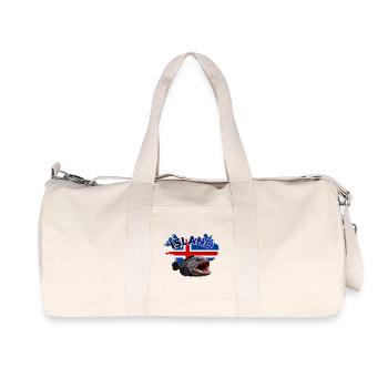 Pêche au loche en Islande - Sac de sport en toile recyclée Stanley/Stella - blanc naturel - Devant