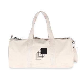 Bauhaus fettes Quadratdesign - Recycelte Canvas-Sporttasche von Stanley/Stella - Naturweiß - Vorne