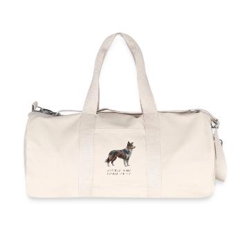 Border Collie Low-Poly Art - Smartest mind - Recycled Canvas Sports Bag by Stanley/Stella - natural - Front