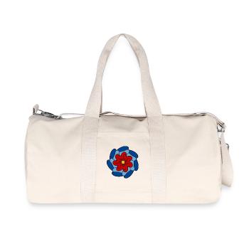 Rote Blume Blaue Mandala - Recycelte Canvas-Sporttasche von Stanley/Stella - Naturweiß - Vorne
