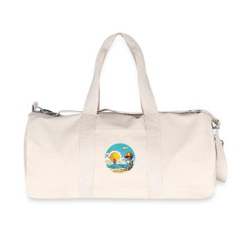 Retro Beach Sun Cartoon - Recycled Canvas Sports Bag by Stanley/Stella - natural - Front