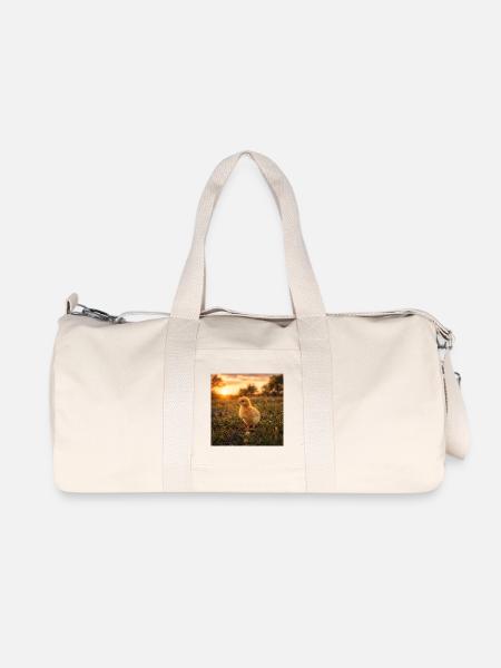 Yellow chicken at sunset - Recycled Canvas Sports Bag by Stanley/Stella - natural