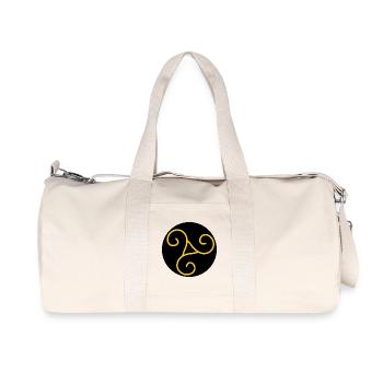 Ornement Triskel Jaune sur Noir - Sac de sport en toile recyclée Stanley/Stella - blanc naturel - Devant