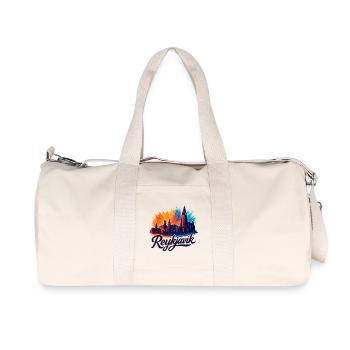 Reykjavík Silhouette – Island Grafikdesign - Recycelte Canvas-Sporttasche von Stanley/Stella - Naturweiß - Vorne