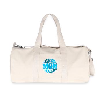Best Mom Ever - Beste Mama Design in Blautönen - Recycelte Canvas-Sporttasche von Stanley/Stella - Naturweiß - Vorne