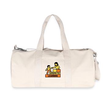 Steps to Learning Schule Logo - Recycelte Canvas-Sporttasche von Stanley/Stella - Naturweiß - Vorne