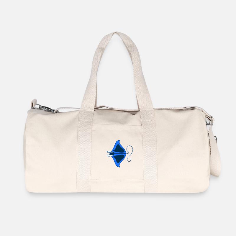 Manta Linear Blue Stylized - Recycled Canvas Sports Bag by Stanley/Stella - natural