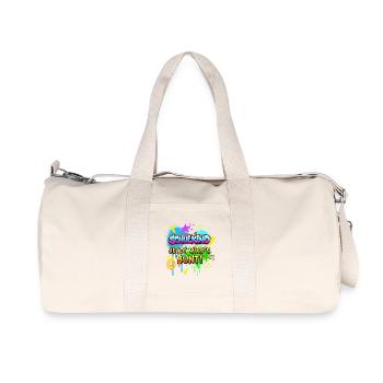 Schulkind Jetzt wird's bunt! - Graffiti Design - Recycelte Canvas-Sporttasche von Stanley/Stella - Naturweiß - Vorne