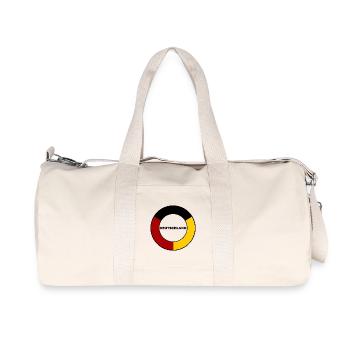 Roter Gelber Deutschland Halbring Schwarz - Recycelte Canvas-Sporttasche von Stanley/Stella - Naturweiß - Vorne