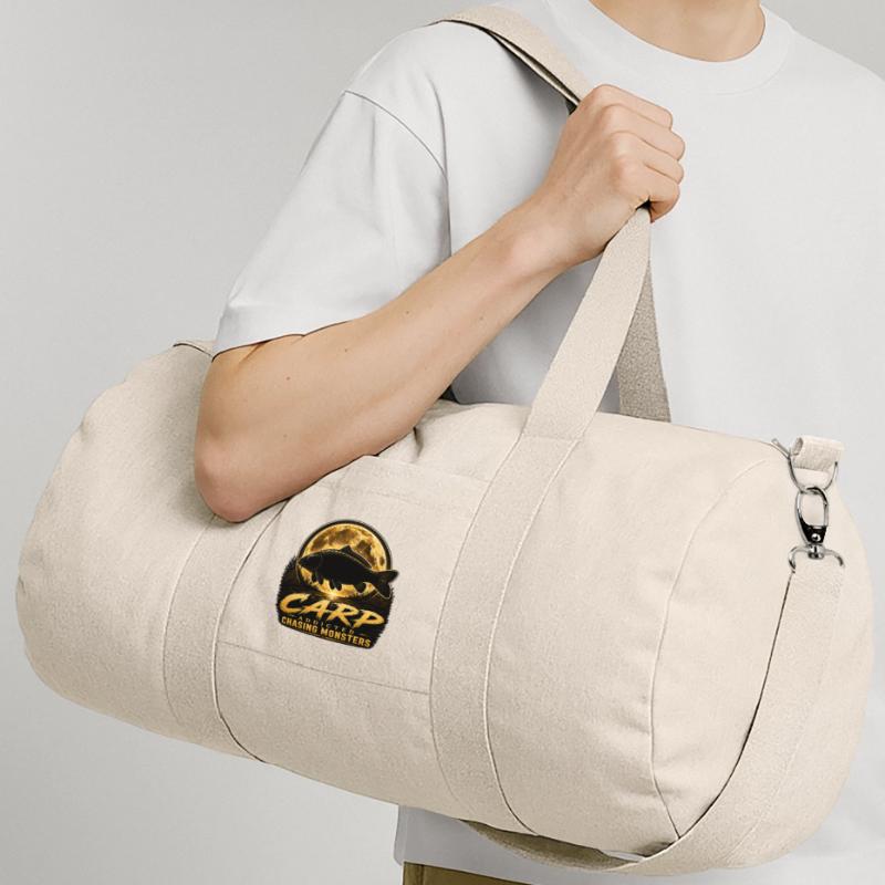 Mitternachtskarpfen-süchtiges Monsterfischen-Design Recycelte Canvas-Sporttasche von Stanley/Stella